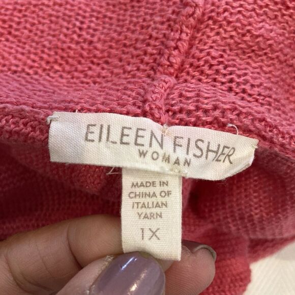 Eileen Fisher 100% Hemp Pink Open Cardigan Waterfall Sweater Plus Size 1X - Picture 12 of 12